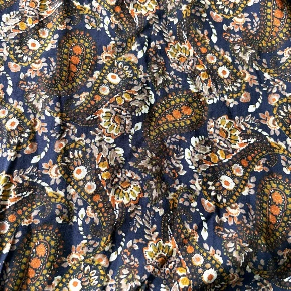 NATURAL LIFE Heidi Mini Dress Tiered Paisley Pockets Cottage Core Fall XL NWOT - Picture 13 of 13